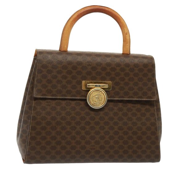 CELINE Macadam Canvas Hand Bag PVC Brown - Picture 1 of 16